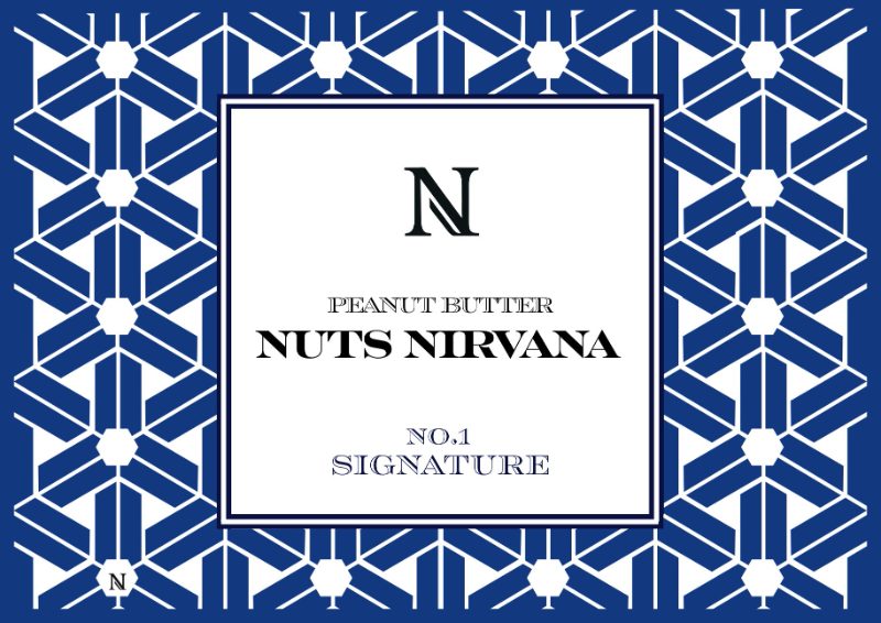 No.1 SIGNATURE のラベル — 組子・麻の葉の文様
